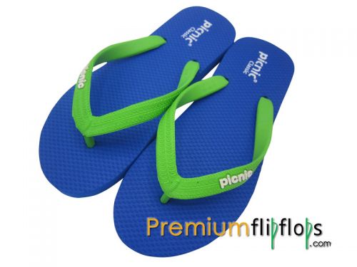 Cerulean Blue Picnic Logo Embossed Classic Natural Rubber Flip-flops -  Azure Blue »