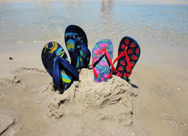 Beach rubber flip flops